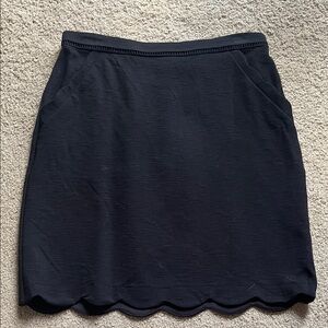 Skies Are Blue Black Scalloped Mini Skirt